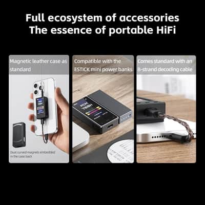 FiiO QX13 Portable DAC Amp, ES9027PRO 8-Ch DAC, 900mW×2, XMOS 16-Core, 10-Band EQ, Carbon Fiber Body, Color Display (Black) image 8