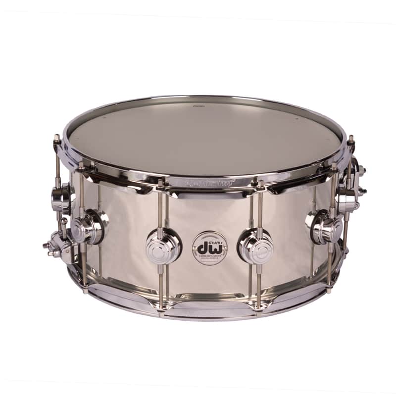 DW Collector's 6.5x14" Nickel Over Brass Snare Drum with Chrome Hardware DRVK6514SVC image 1