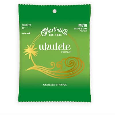 Martin M610 Premium Polygut Concert Ukulele Strings Graphite Gray Polygut 22 image 1