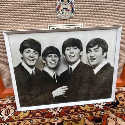 Vintage 1963 Beatles Original TV Times Promo Card Signed Printed Facsimile Frame image 1