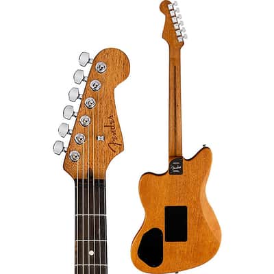 Fender American Acoustasonic Jazzmaster All-Mahogany Acoustic-Electric Guitar Regular Natural image 4