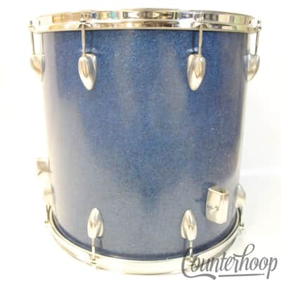 Pearl 16x16"Floor Tom Drum"A"Made In Japan Badge Apollo Vintage 60s Blue Sparkle image 5