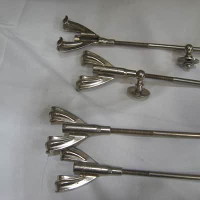 WFL 4 - Single Tension Bass Drum t-rods, claws and center lug (10151-U-1104) 50's/60's - Nickel Plated image 3