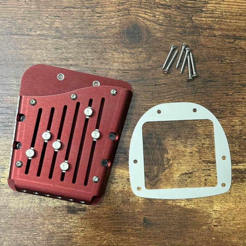 Hardtail Behind Bridge Tuner for Jazzmaster and Jaguar Guitars - Red Anodized image 1