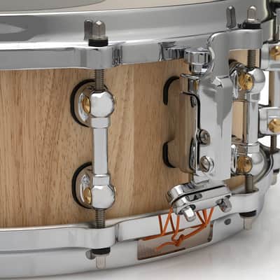 Pearl StaveCraft 14"x5" Maximum Volume Snare Drum with 20mm Thai Oak shell, Makha DadoLoc and MasterCast Die-Cast Hoops in Hand-Rubbed Natural Satin Finish image 6