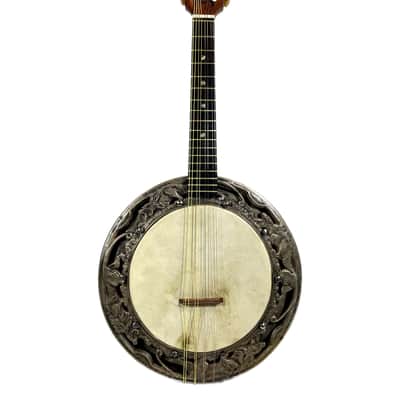 "Stentor" Art Nouveau Banjo-Mandolin with Lion-Decorated Tension Hoop, 1920s image 9