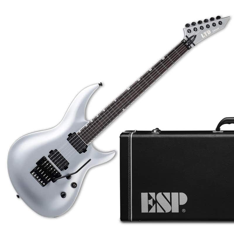 LTD (ESP) H3-1000FR Metallic Silver, Floyd Rose, with Form-Fit ESP Hardshell Case image 1