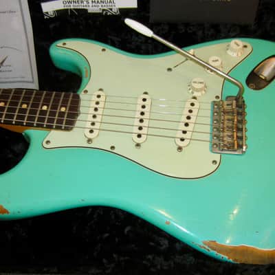 Fender Custom Shop Limited Edition NAMM '59 Stratocaster Relic w/ Matching Pro Junior Amp 2006 - Sea Foam Green image 9