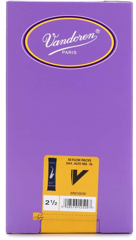 Vandoren Traditonal Alto Saxophone Reeds - 2.5 (50-pack) (3-pack) Bundle image 1
