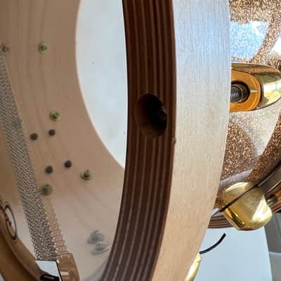 Yamaha Elvin Jones Signature snaredrum 2010s - Gold sparkle, gold lugs. image 10