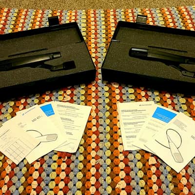 Sennheiser MD 421 II (Matched Pair) w/ Cases and Mic Clips image 1