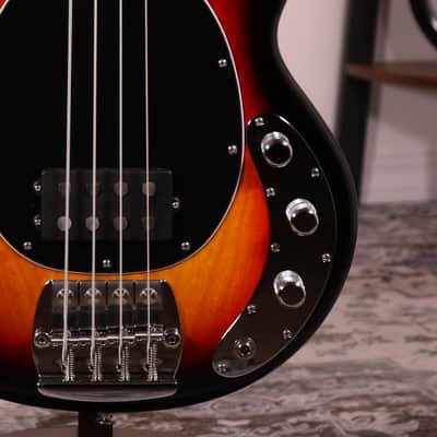 MusicMan Retro '70s StingRay 4 Bass - Maple Fingerboard, Vintage Burst image 4