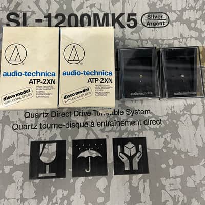 Technics SL-1200MK5 Silver Pair - Original Dust Covers, Headshells, Audio-Technica Cartridges image 10