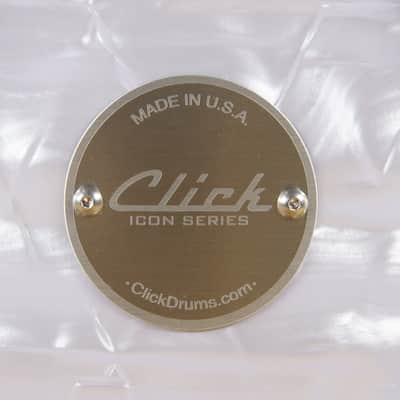 Click Custom Icon 7x14 6ply Maple/Poplar Snare Drum White Marine Pearl image 5