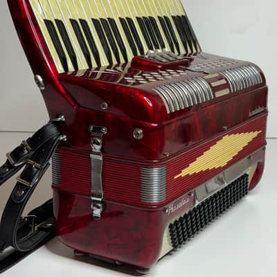 Pearl Red La Melodiosa Pezzolo 25 Piano Accordion  LM (41 Key/120 Bass) Italy image 4