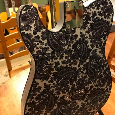 Crook Baritone Telecaster Black Paisley Silver Sparkle Matching Headstock image 20