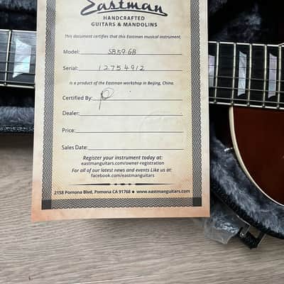 Eastman SB59 GB 2022 - Gold Burst image 10