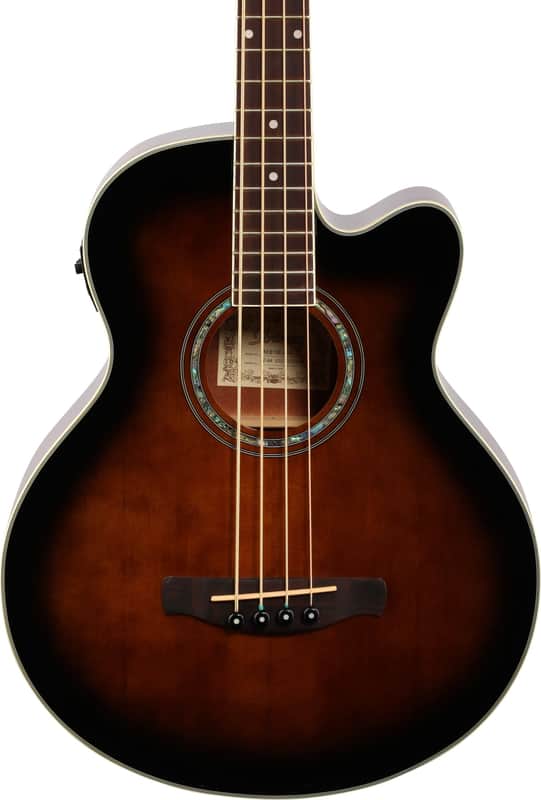 Ibanez AEB10E 4-String Acoustic-Electric Bass Guitar, Spruce Top, Dark Violin Sunburst image 1