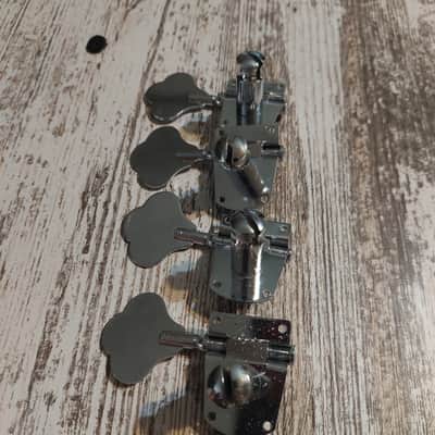 Kramer Logo 1980s Chrome 4 in Line Vintage Style Bass Tuners image 2