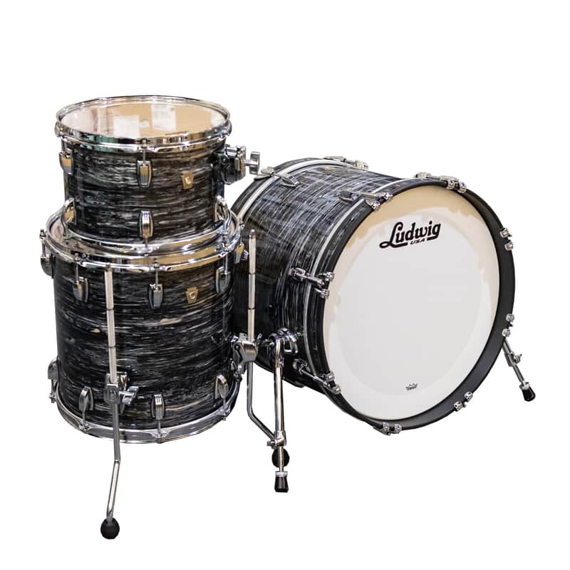 Ludwig Classic Maple 3-Piece Downbeat Shell Kit - Vintage Black Oyster image 1