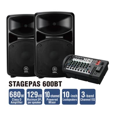 Yamaha STAGEPAS-600BT Portable PA System with Bluetooth Connectivity, 600W image 1