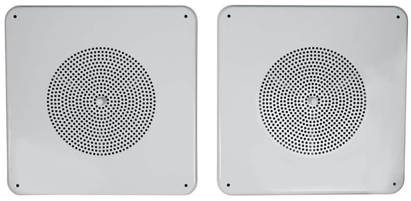 (2) Rockville MS81 Metal 8" 70v Commercial Background Music PA Ceiling Speakers image 1