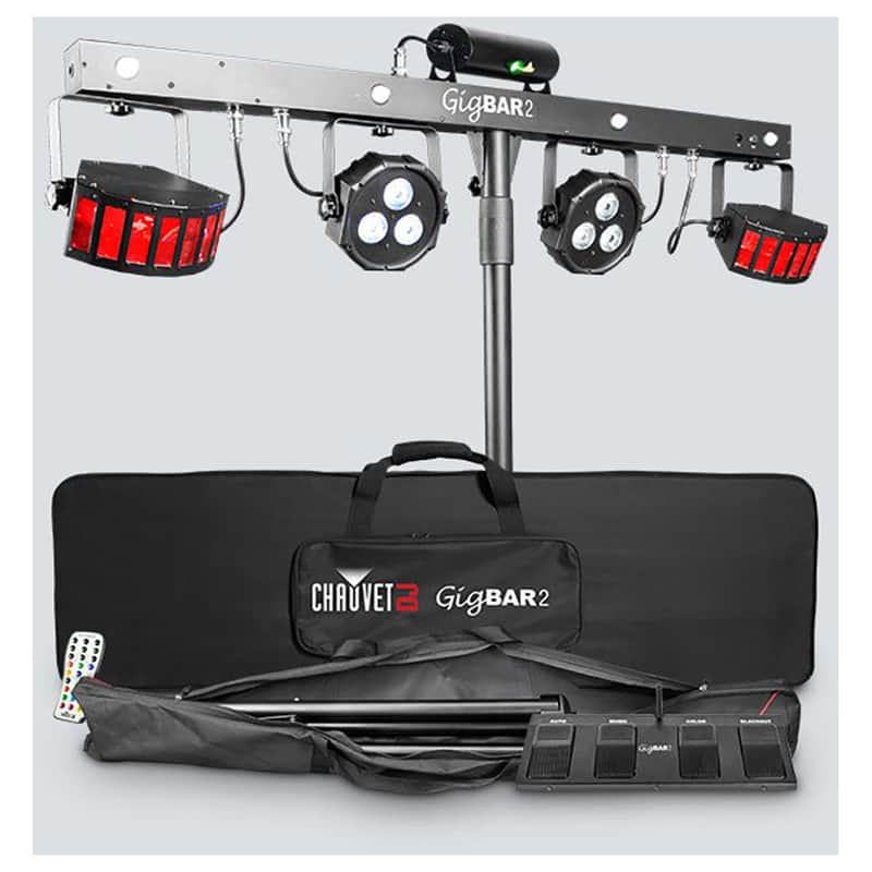 CHAUVET DJ Gig Bar 2 4-in-1 light with a pair of LED derbies, LED pars, a laser, and strobe effect all mounted on one bar image 1