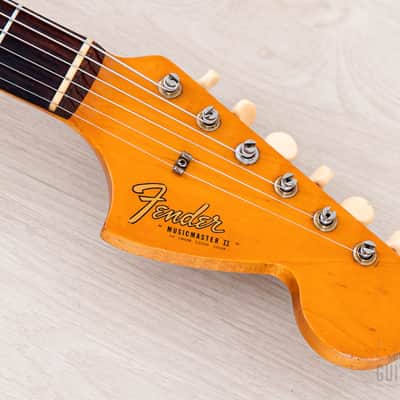 1966 Fender Musicmaster Offset Vintage Guitar Olympic White, Slab Brazilian Board w/ Case image 4