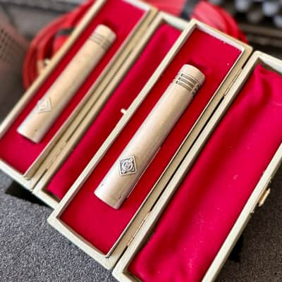Neumann U64 tube microphone PAIR c 1964 - Nickel original vintage Germany image 2