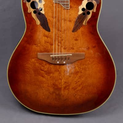 RARE Ovation CS 2000 Celebrity Deluxe Limited Edition Cherry Sunburst Flame Birdseye Maple ~MINT Top~ Elite image 1