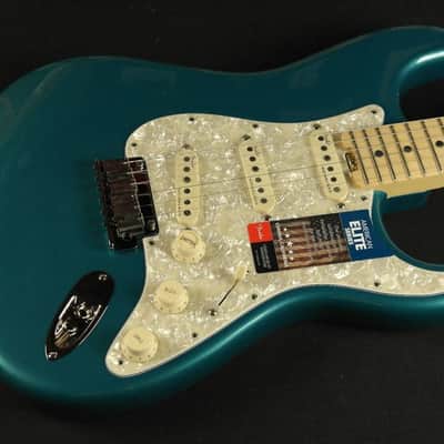 Fender American Elite Stratocaster Guitar, Ocean Turquoise, Maple Board - 0114002708 (818) image 1