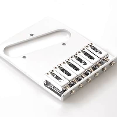 Genuine Fender Standard 6-Saddle MIM Tele / Telecaster Guitar Bridge - CHROME image 1