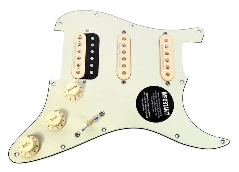 New Fender ShawBucker Loaded HSS Strat Pickguard Fat 50s Pickups Zebra on Mint image 1