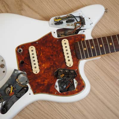 1963 Fender Jaguar Vintage Offset Electric Guitar Pre-CBS Olympic White w/hc image 21