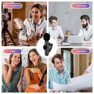 2.4G Wireless Lavalier Microphone Noise Cancelling Audio Video Recording for iPhone/iPad/Android/Xiaomi/Samsung Live Game Mic image 5