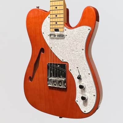 Aria TEG-TL Modern Classic Thinline Semi Hollow Tele Style Electric Guitar - Natural image 3