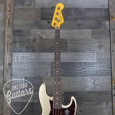 Mint Fender American Professional Classic Jazz Bass - Faded Firemist Gold with Gigbag image 4