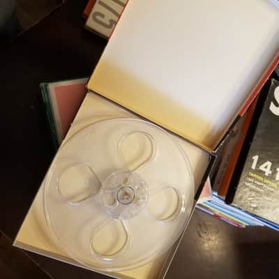 Random premium empty 7" Reel in box takeup supply R2R 1/4" tape deck recorder Scotch Audiotape Memorex Ampex 1950s-1970s - plastic and paperboard image 5