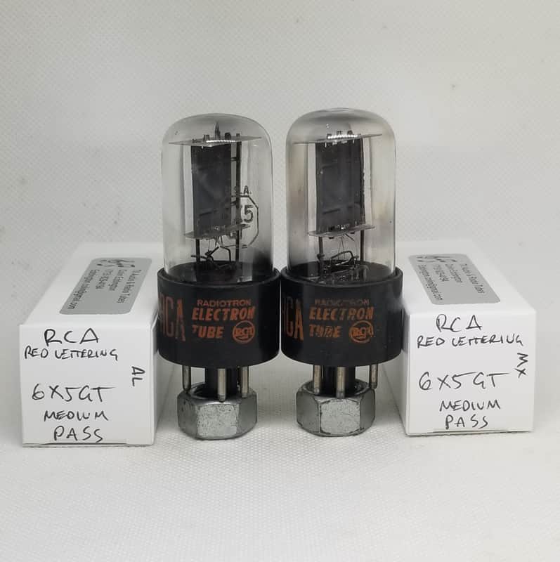 RCA 6X5GT Gray Plate Well Matched Pair NOS Rectifier 6X5 image 1