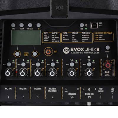 RCF Evox JMIX8 Powered 2-Way 1400W Portable DJ Speaker System w. Built In Mixer image 14