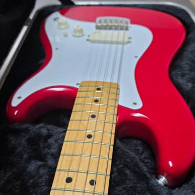 1981 Fender Bullet H-1 American Stratocaster with Telecaster Headstock Red Vintage 80s 1980's made in USA 1H Guitar with original hard case OHSC RARE image 12