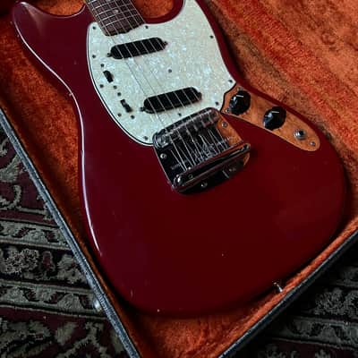 1966 Fender Mustang Guitar Dakota Red All Original image 2