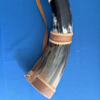 41" Brazilian Berrante Ox Horn Trumpet Handmade in 5 Horns and Leather Streaps image 6