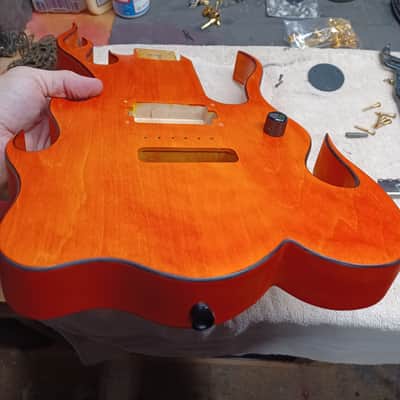 KNE Steve Vai Flame Body 2022 Yellow/ Orange Dye. FINAL PRICE DROP, Doesnt sell, I ll build another guitar. image 2