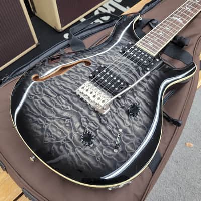 PRS SE Custom 22 Semi-Hollow with Gigbag- Charcoal Burst image 2