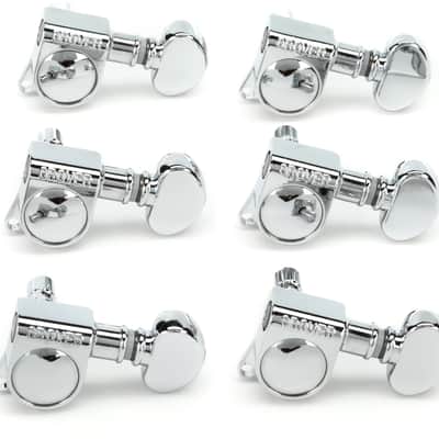 Grover 406C6 Mid-Size Locking Rotomatics Tuning Machine Set - 6-In-line - Chrome image 1