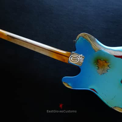 Fender Telecaster Blacktop HH Daphne Blue/Pelham Blue Heavy Aged Relic image 11