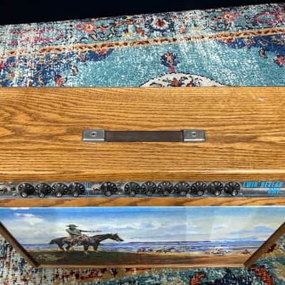 Charlie Daniels' Fender 1969 Twin Reverb Amp with Custom Cowboy Painting Front Panel 1969 - Mahogany image 7