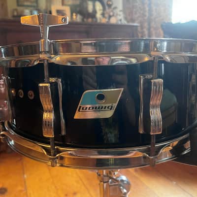 Ludwig 1970s Vistalite Snare 10 Lug CIRCA 1970 - Black Acrylic image 2