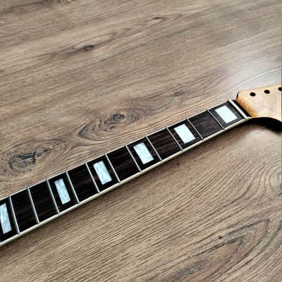 Jazzmaster Compatible Rosewood and Roasted Maple Guitar Neck Nitro Satin 21 Fret Jumbo with Pearl Inlays image 22